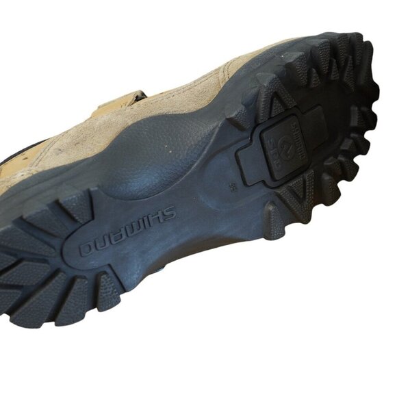 NWOB Shimano SPD SH-M057 Cycling Shoes Size 7 Tan/Black Lace-Up & Velcro Closure - Picture 4 of 11